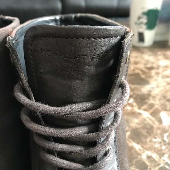 $215 Kurt Geiger Leather/Fabric Lace Up Boots main image 6